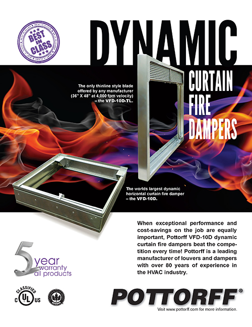 The largest dynamic horizontal curtain fire  damper in the industry